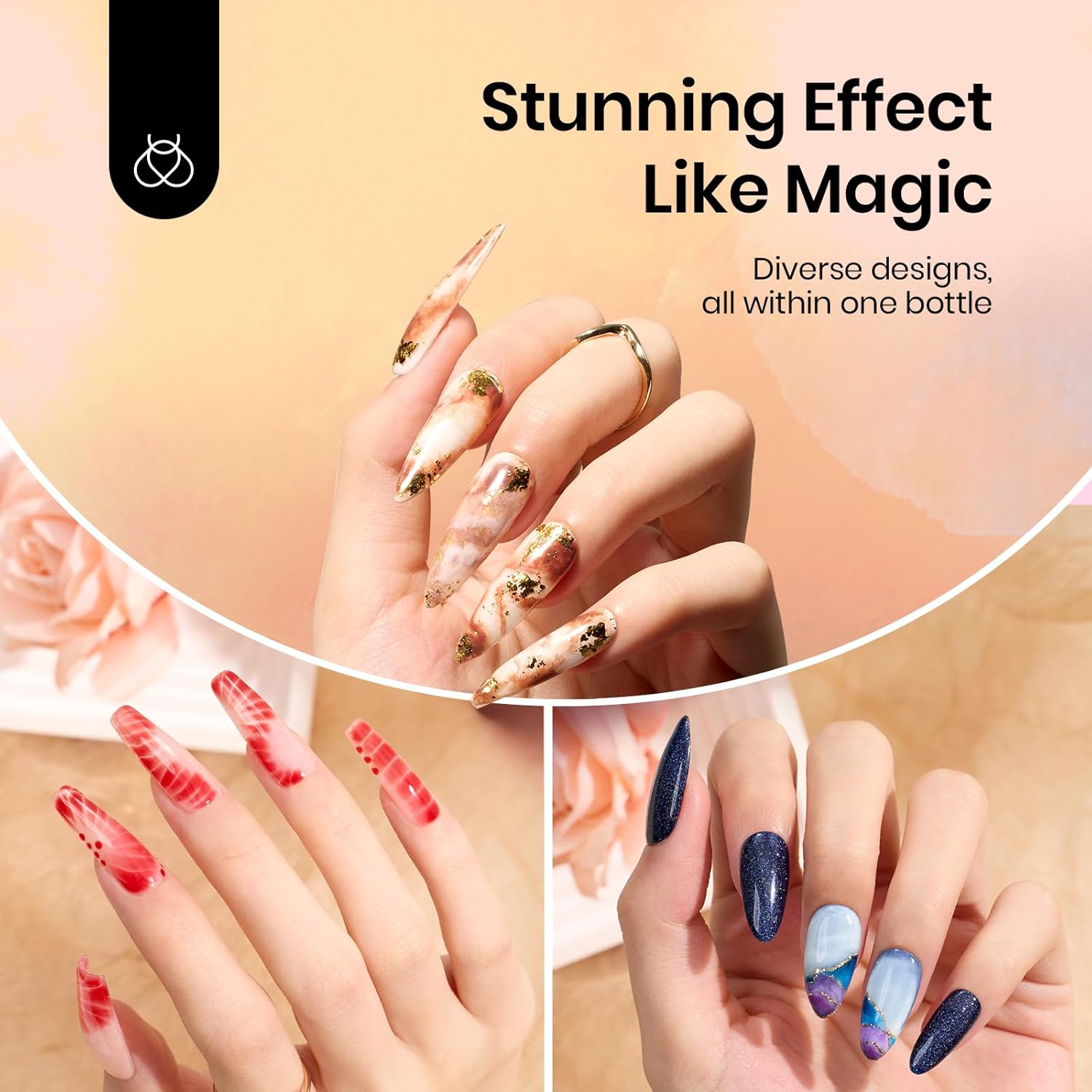 Beetles 15ml Blooming Gel - Clear UV LED Nail Art Polish for Floral Designs - Image 2