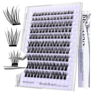 BEYELIAN DIY Self-Adhesive Lash Clusters Kit, 120 Pcs, D+ Curl, 10-16mm