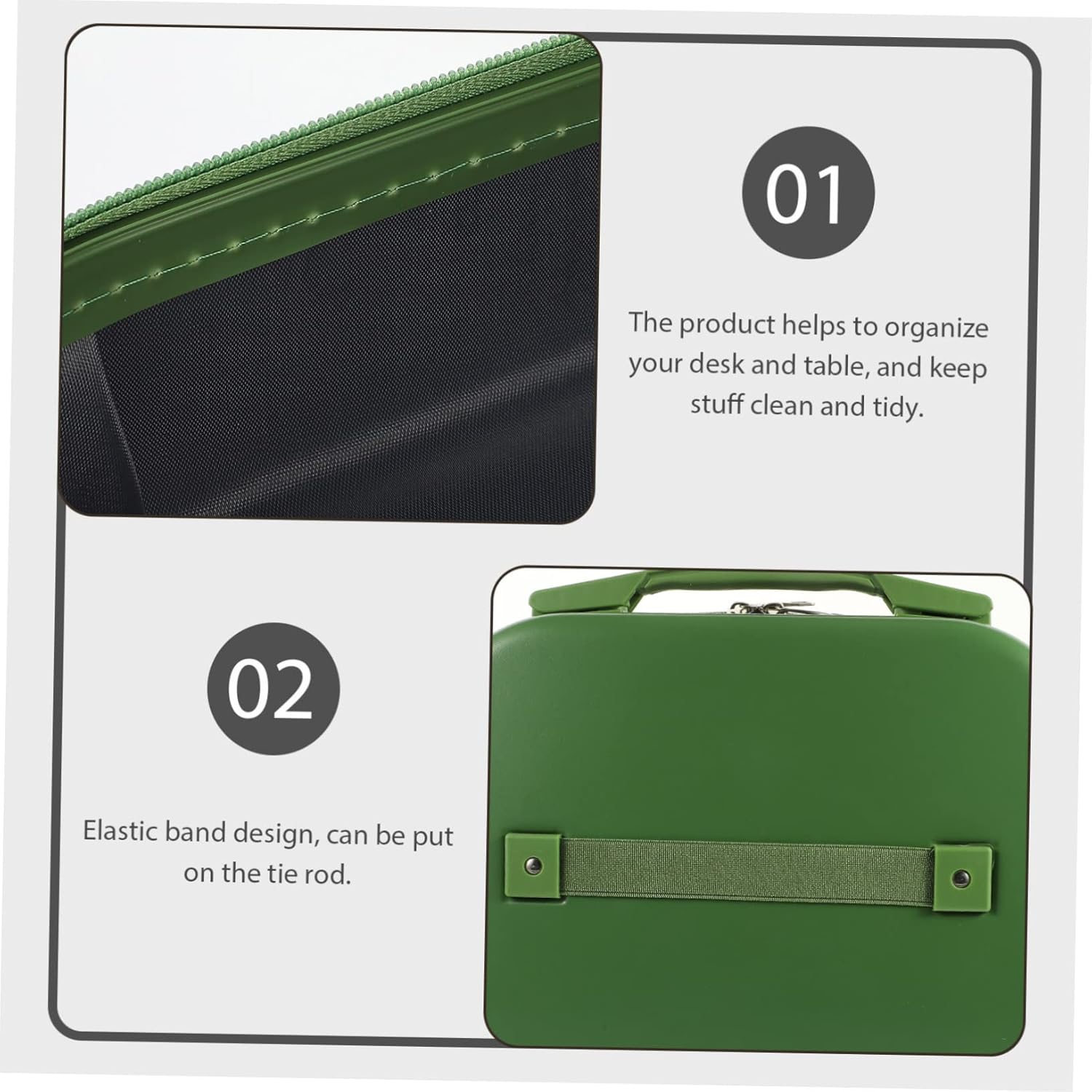 Box Mini Cosmetic Case Makeup Carrying Case Makeup Bag for Travel Mini Makeup Kit Travel Makeup Brush Small Portable Makeup Bag Small Toiletry Bag Mini Toiletry Bag Green PC - Image 8