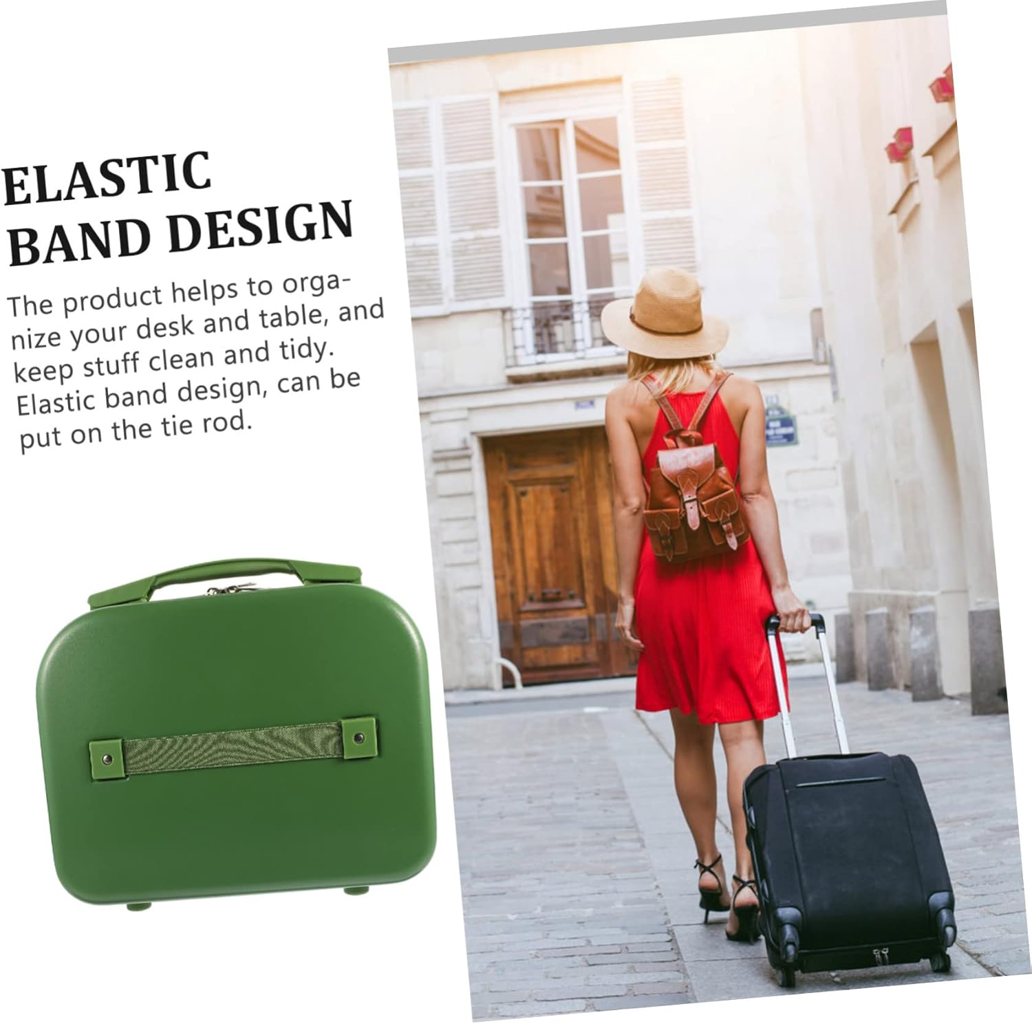 Box Mini Cosmetic Case Makeup Carrying Case Makeup Bag for Travel Mini Makeup Kit Travel Makeup Brush Small Portable Makeup Bag Small Toiletry Bag Mini Toiletry Bag Green PC - Image 2