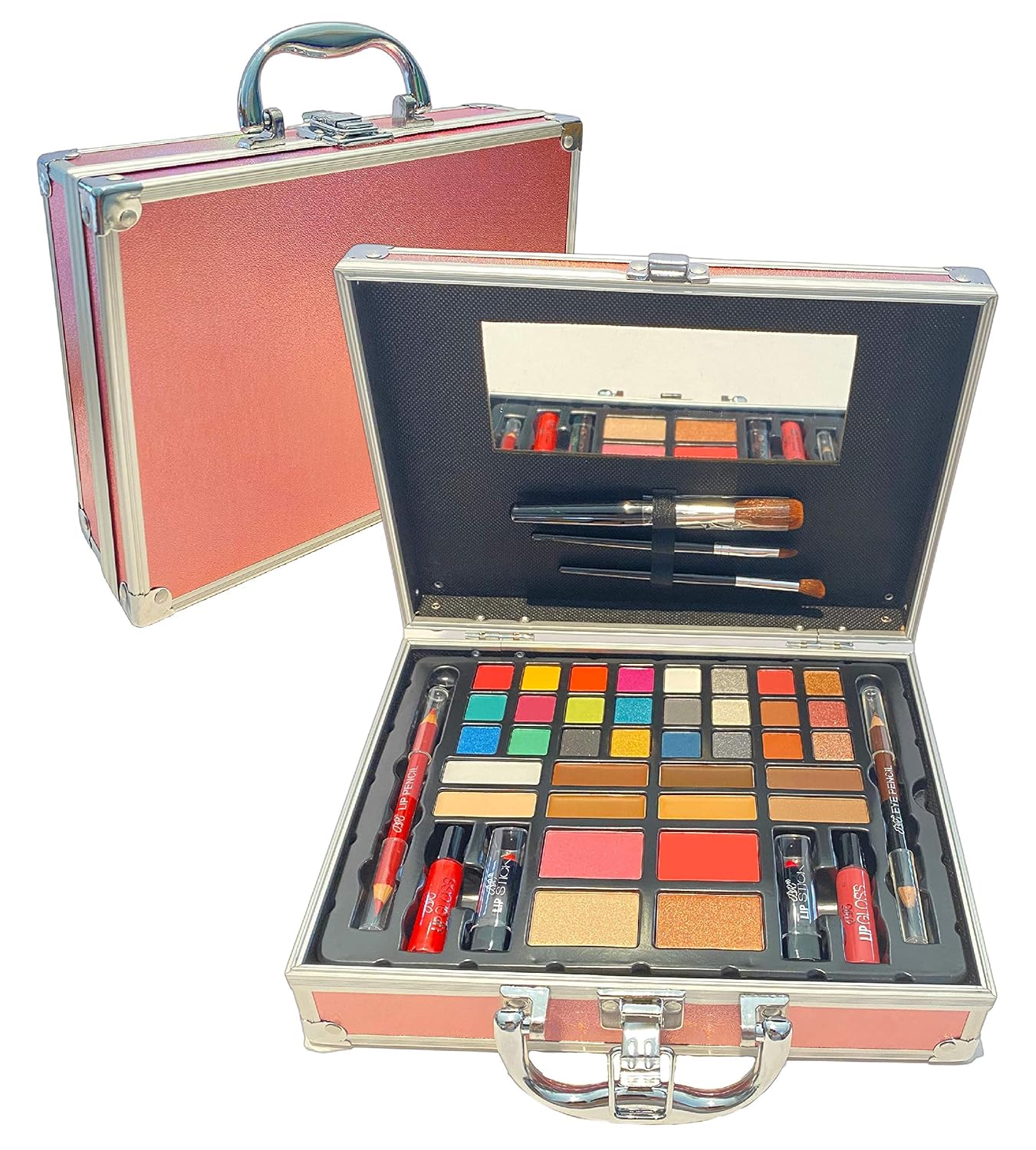 BR Carry All Trunk Makeup Kit: Eyeshadow, Eyeliner, Lipstick in Clear Case - Image 4