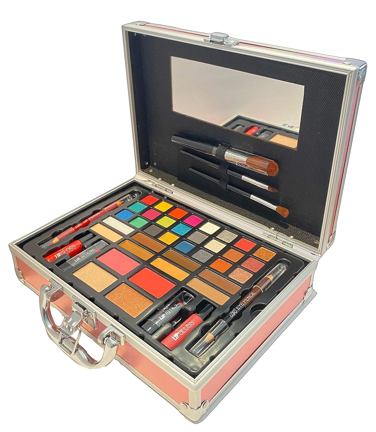 BR Carry All Trunk Makeup Kit: Eyeshadow, Eyeliner, Lipstick in Clear Case - Image 3