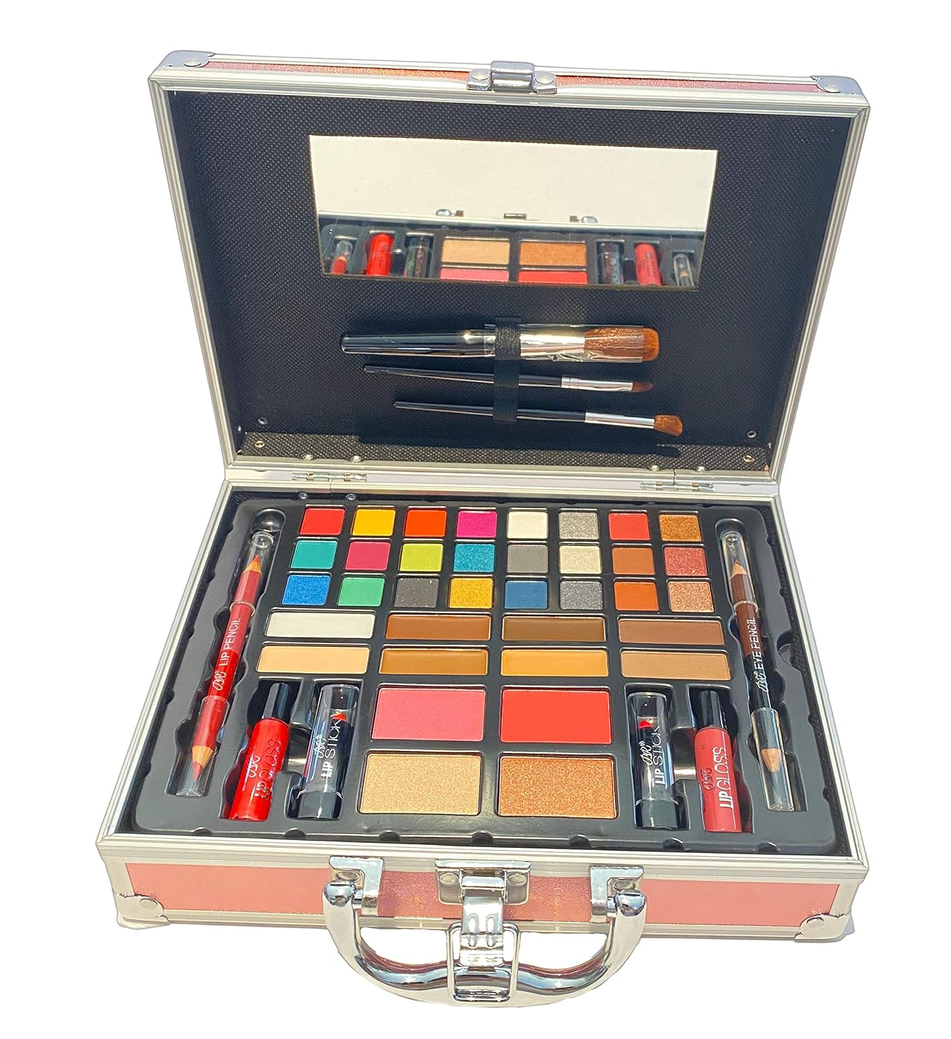 BR Carry All Trunk Makeup Kit: Eyeshadow, Eyeliner, Lipstick in Clear Case - Image 2
