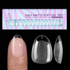 BTArtbox 320pcs Extra Short Almond Matte Soft Gel Nail Tips, 16 Sizes Included