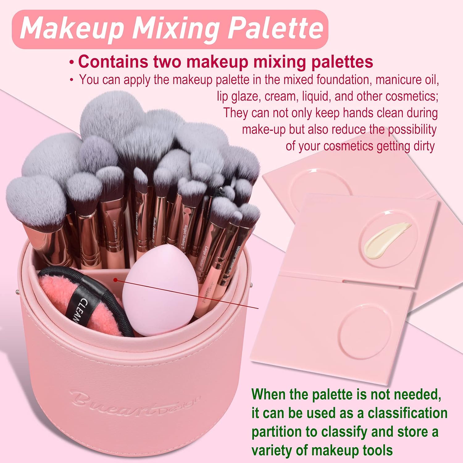 Bueart 30-Pcs Deluxe Makeup Brush Set with Extra Large Holder Case - Image 4