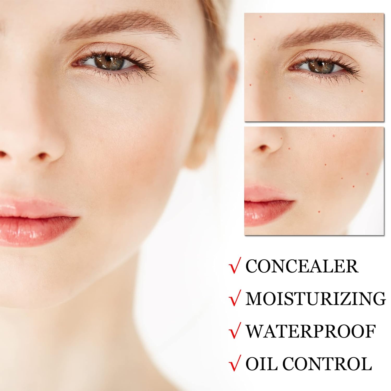 CAHIUYOA 2PCS Mushroom Head Foundation CC/BB Cream Full Coverage Matte Natural - Image 3