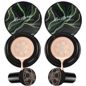 CAHIUYOA 2PCS Mushroom Head Foundation CC/BB Cream Full Coverage Matte Natural