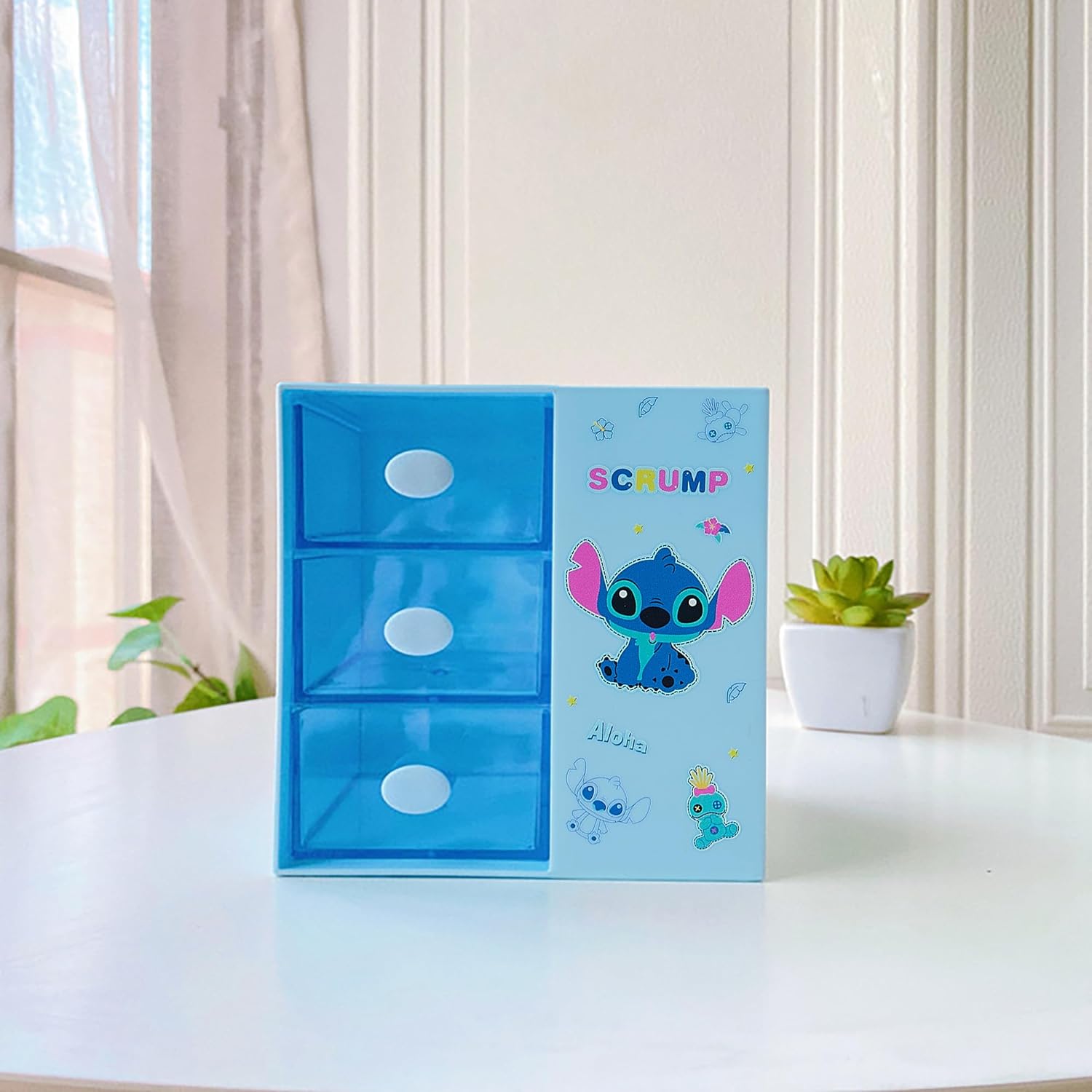 Cartoon Desk Organizer with 3 Drawers - Cute Multi-Functional Pen Holder - Image 4