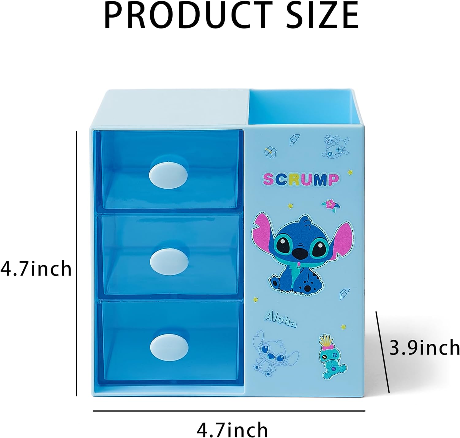 Cartoon Desk Organizer with 3 Drawers - Cute Multi-Functional Pen Holder - Image 3