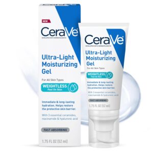CeraVe Ultra-Light Hydrating Gel Face Moisturizer 1.75 oz Oil-Free Fragrance-Free with Ceramides