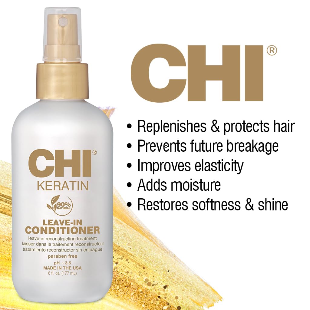 CHI Keratin Leave-in Conditioner, Hydrating Conditioner For Restoring Softness & Preventing Breakage, Great For Daily Use, Sulfate-free, 6 Oz - Image 7