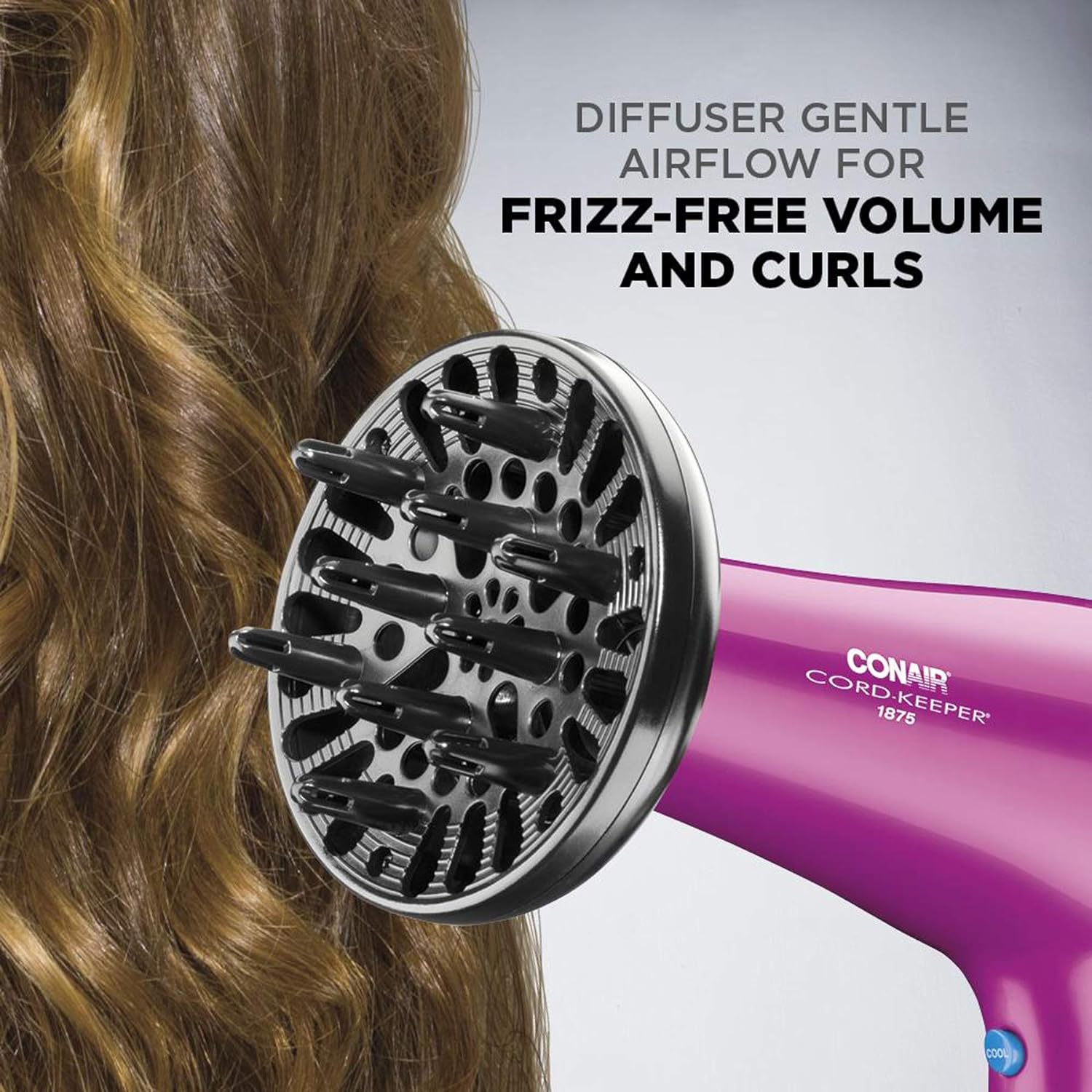 Conair 1875W Pink Hair Dryer with Retractable Cord - Image 6