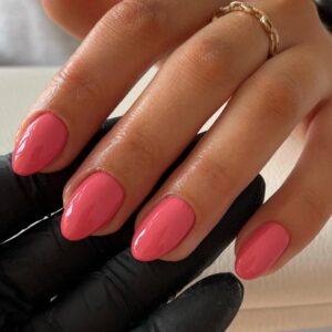 Coral Press On Nails Set - Short Oval and Almond Thick Acrylic for All Nail Beds