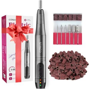 COSLUS Cordless Nail Drill Kit for Acrylic Gel Dip Nails, Rechargeable & Lightweight