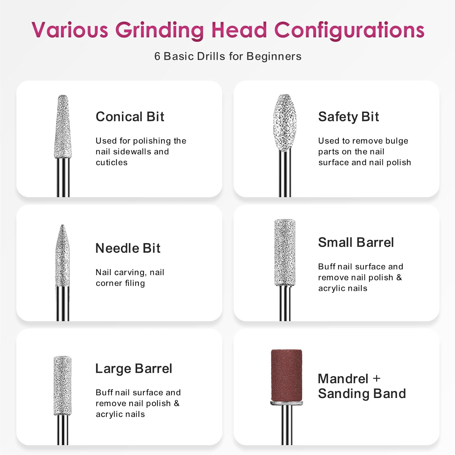 COSLUS Cordless Nail Drill Kit for Acrylic Gel Dip Nails, Rechargeable & Lightweight - Image 7
