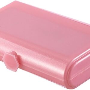 Cosmetic Display Cases, Makeup storage box with mirror, Snap-Tight Lid, Ideal for Quick Touch Ups On The Go pink, 8" x 1.9" x 4.9"