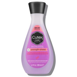 Cutex Strength Shield Nail Polish Remover with Vitamins E, B5 & Silk, 6.76 Oz