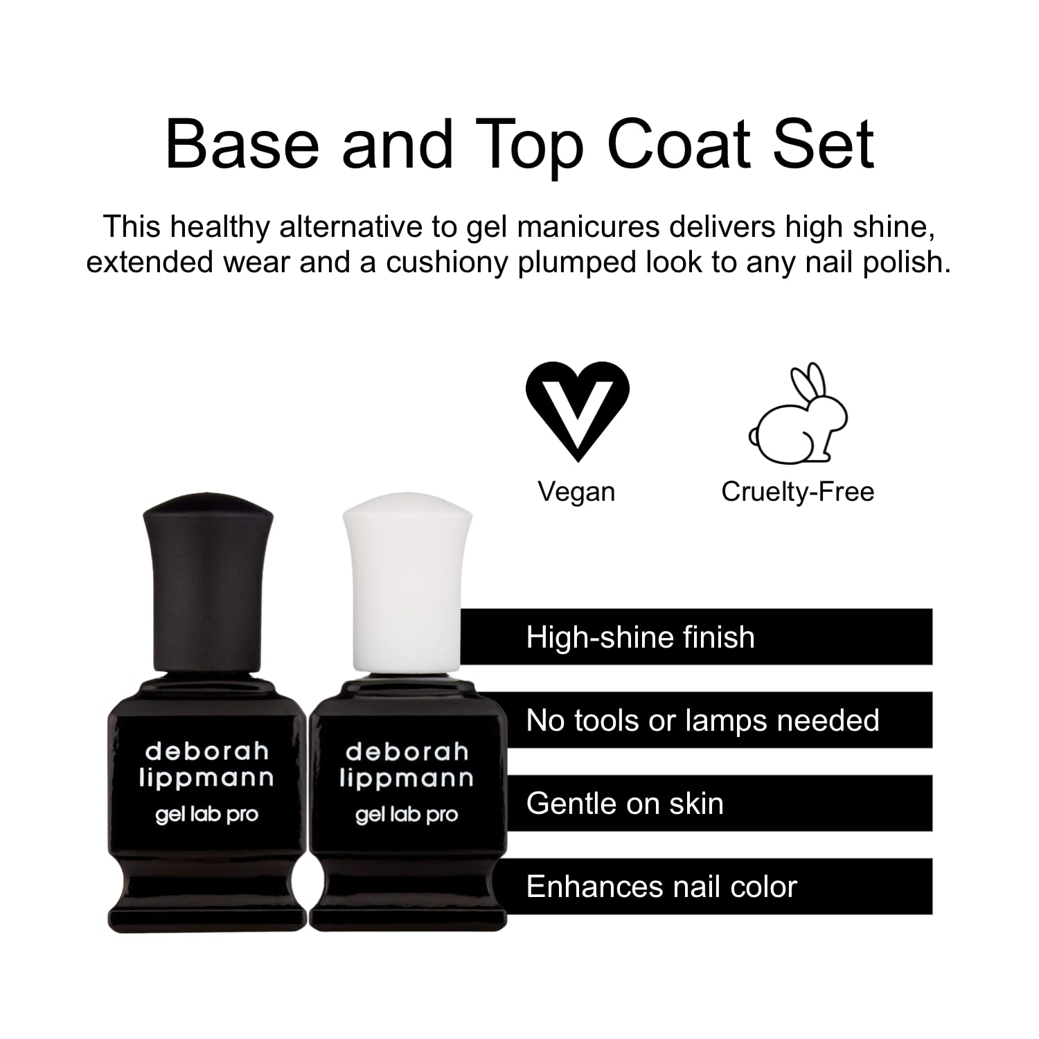 Deborah Lippmann Gel Lab Pro Set | High Shine Base & Top Coat, No Damage - Image 3