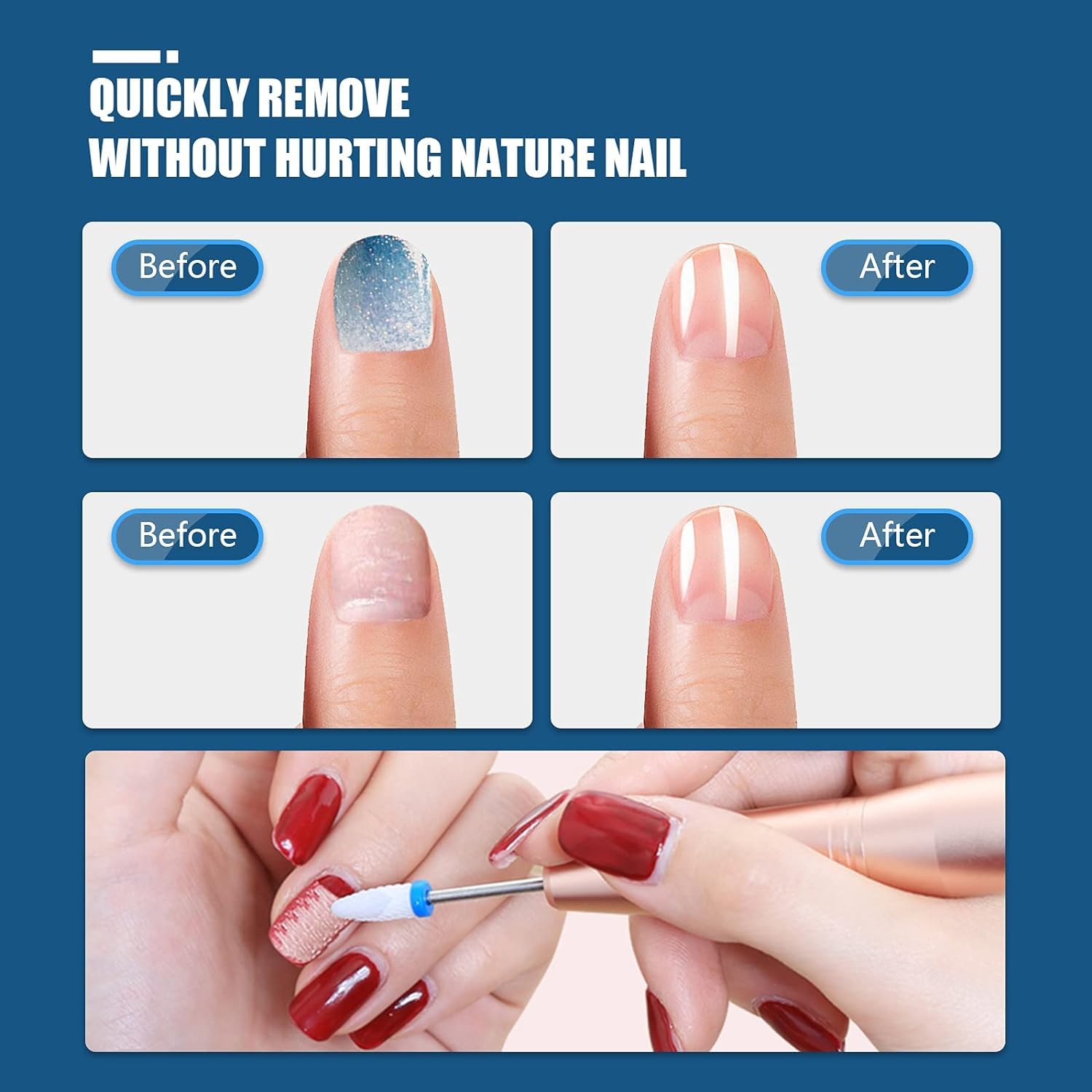 Depvko 21pcs Nail Drill Bit Set for Acrylic Gel, Manicure & Pedicure - Image 5