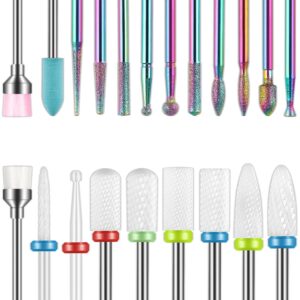 Depvko 21pcs Nail Drill Bit Set for Acrylic Gel, Manicure & Pedicure