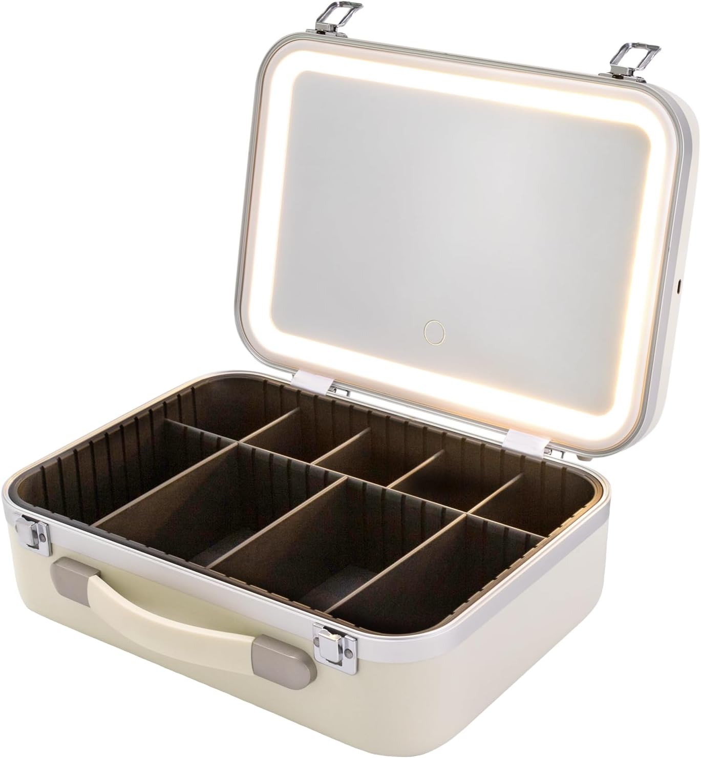 DNYSYSJ Makeup Train Case, Cosmetic Organizer Box, Makeup Case with Lights and Mirror, Makeup Case with Customized Dividers, Large Makeup Artist Organizer Kit - Image 4