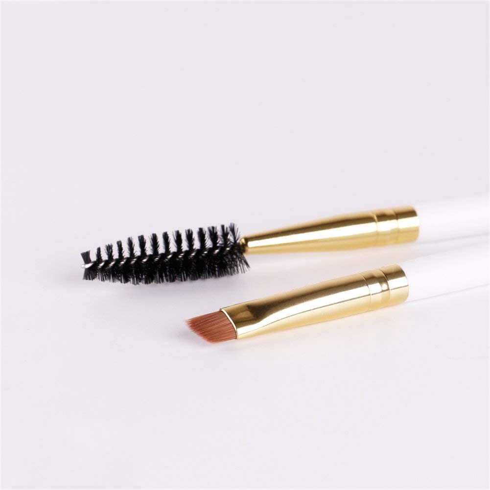 Docolor Eyebrow Brush Duo: Angled Brush & Spoolie for Brows/Lashes, White - Image 7