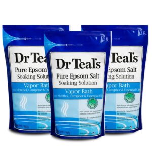 Dr Teal's Epsom Salt Magnesium Soak, Vapor Bath with Menthol, Camphor & Essential Oils, 2 lbs (Pack of 3)