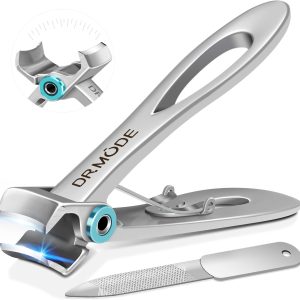 DRMODE Heavy Duty Nail Clippers for Thick Nails, Wide Jaw, Stainless Steel