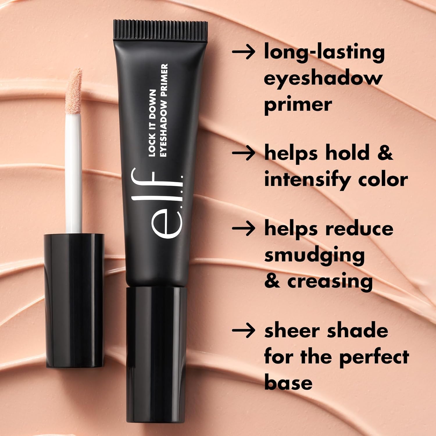 e.l.f. Lock It Down Smooth Eyeshadow Primer Long-Lasting Vegan Cruelty-Free 0.20 fl oz - Image 4