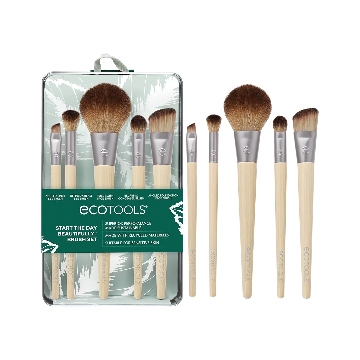 EcoTools 6-Piece Eco-Friendly Makeup Brush Set, Vegan & Cruelty-Free