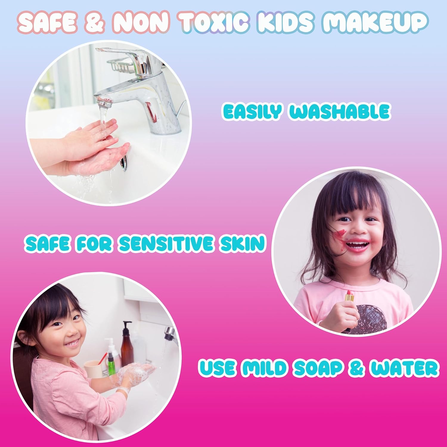 Expressions - 5pc Cosmetics Lip Kit For Kids w/Lip Glosses, Lip Balms & Tin Box Storage Case,I Believe in Unicorns Hologrpahic,Washable + Non Toxic - Image 6