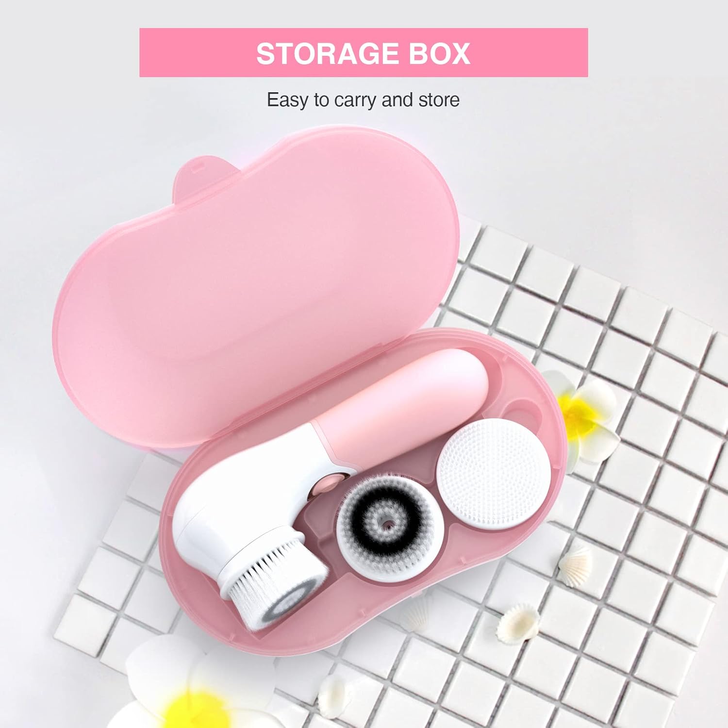 TOUCHBeauty Electric Face Brush with 3 Heads for Deep Cleansing & Exfoliation - Image 7