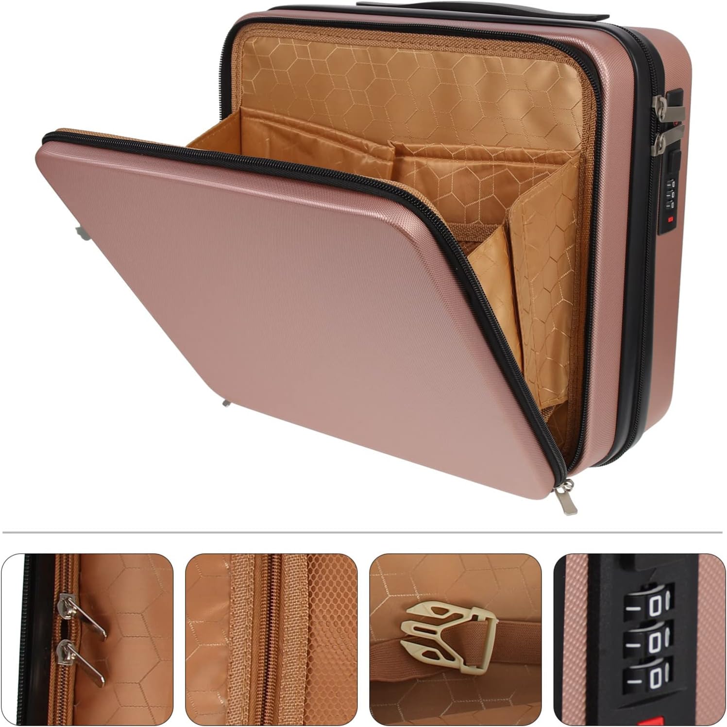 Rose Hard Shell Cosmetic Case Organizer Bag for Travel, 31x28cm - Image 3