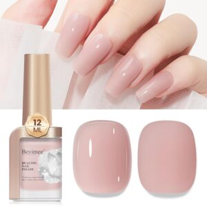 12ML Sheer Nude Nail Polish with Holographic High Coverage Fast Drying Water-Based Formula