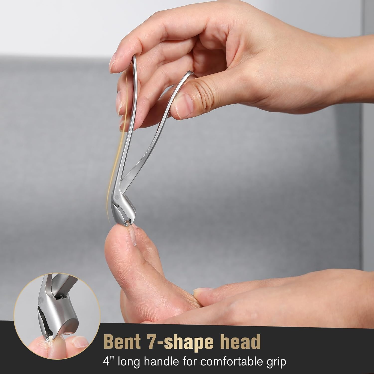 FERYES Ergonomic Long Handled Toenail Clipper for Seniors with Wide Jaw Catcher - Image 3