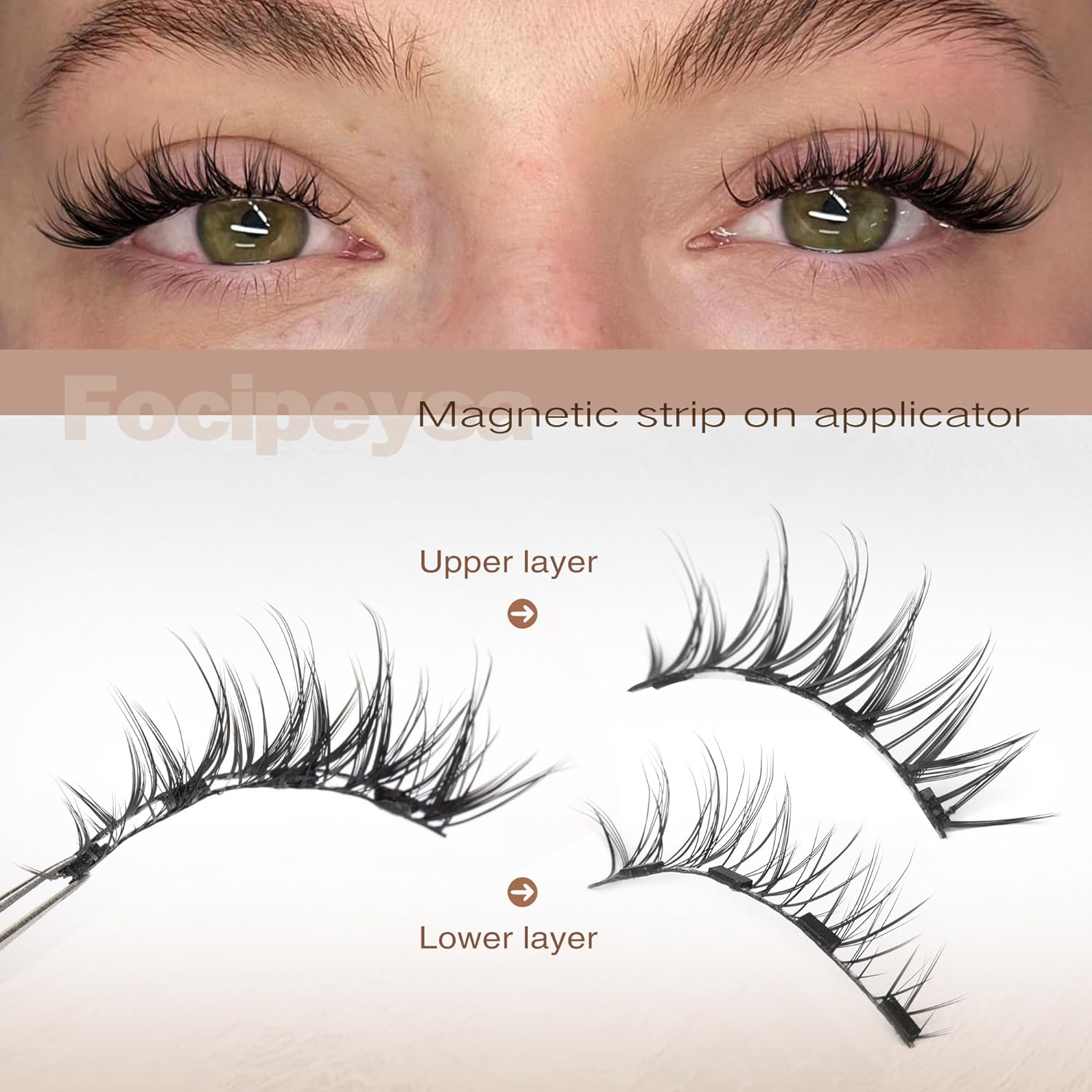 Focipeysa Magnetic Wispy Eyelashes Kit with Applicator - No Glue Needed, Easy Wear - Image 5
