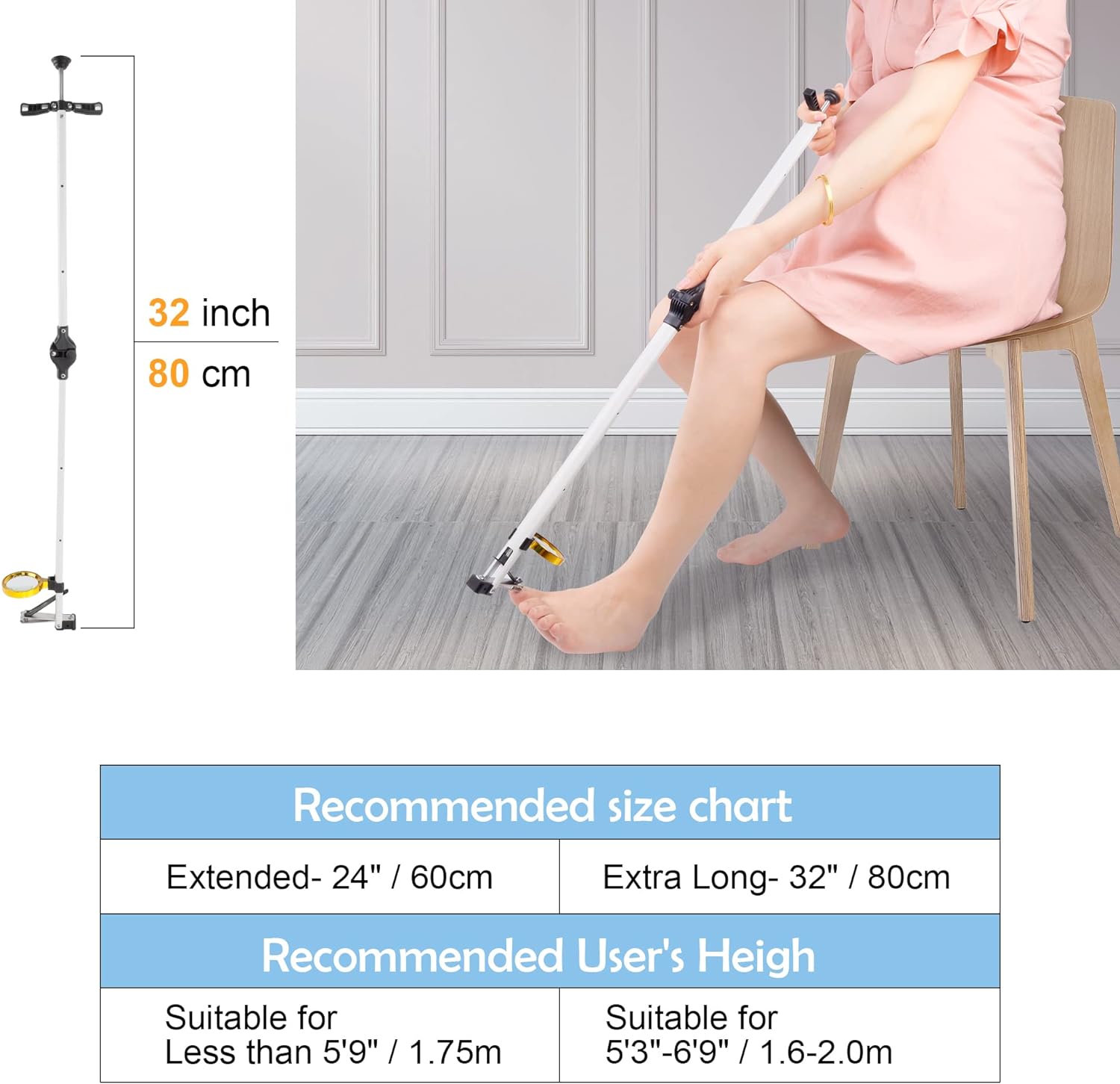 Foldable 32-Inch Long Handle Toenail Clippers with Magnifier for Seniors - Image 5