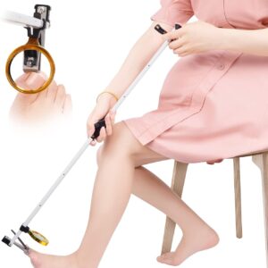 Foldable 32-Inch Long Handle Toenail Clippers with Magnifier for Seniors
