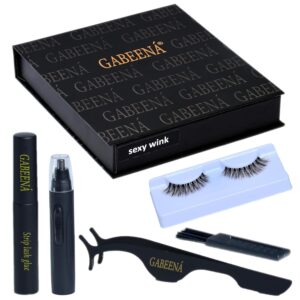 Gabeena Eyelash Extension Kit: Reusable, Waterproof Lashes with Glue & Tools for Beginners