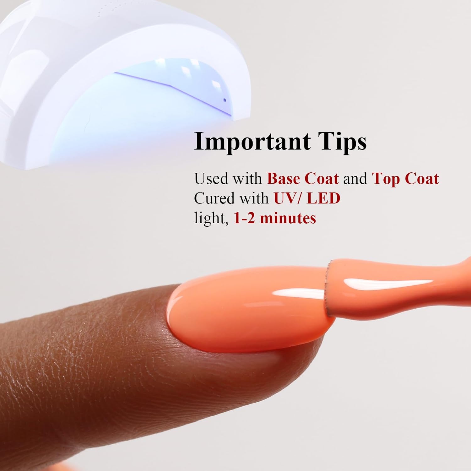 Gel Polish,0.5 Fl Oz Light Coral Orange Peach Gel Nail Polish Spring Summer Soak off LED UV Gel Nail Polish Art Starter Manicure Salon DIY Nail Gel Polish - Image 6