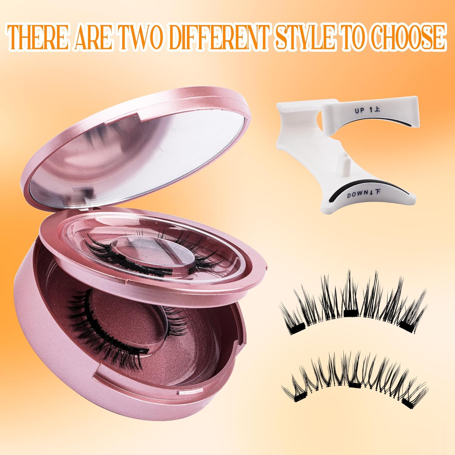 GEMERRY 2 Pairs Magnetic Eyelashes Kit with Applicator, Mirror, No Glue Needed - Image 5