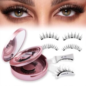 GEMERRY 2 Pairs Magnetic Eyelashes Kit with Applicator, Mirror, No Glue Needed