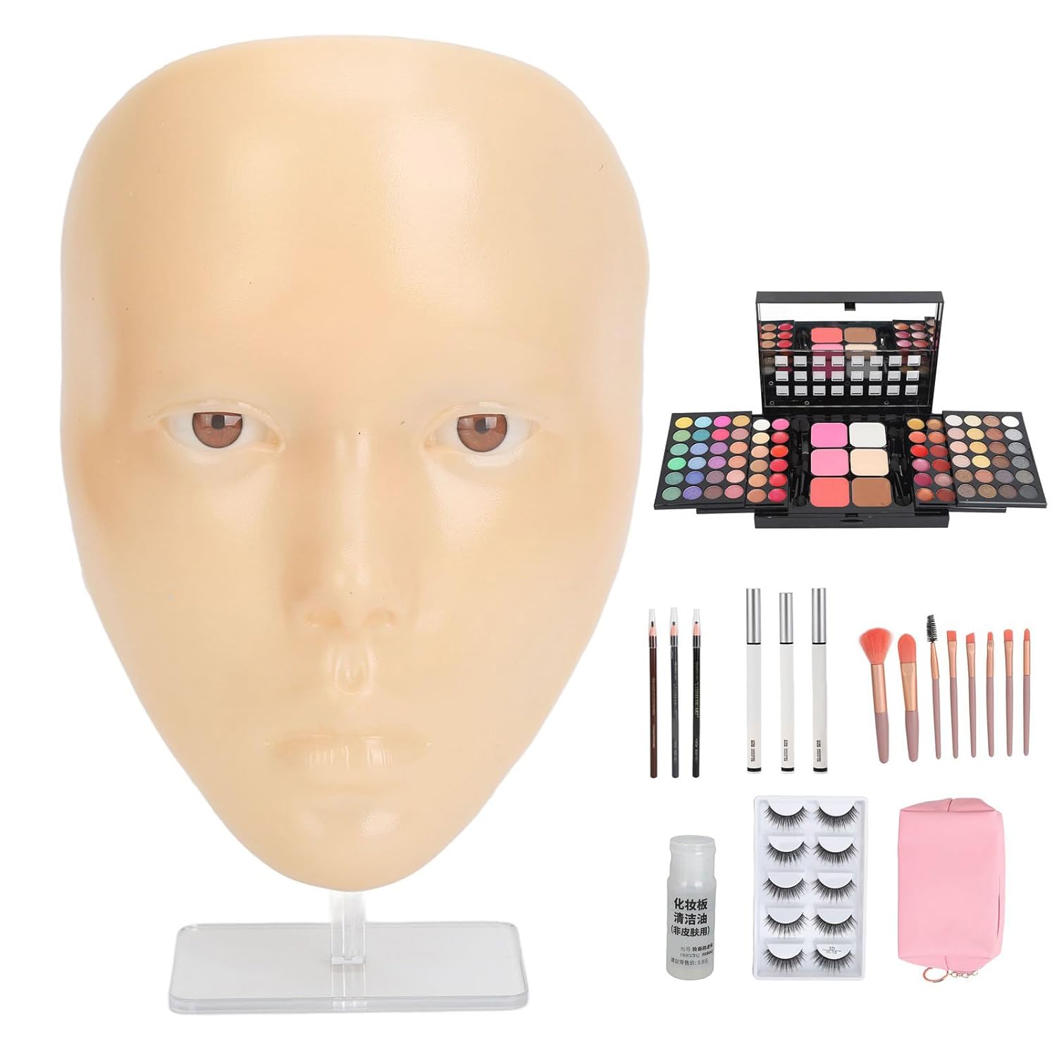 Gernie Deluxe 8-Piece Makeup Practice Brush Set with Luxury Mannequin Palettes - Image 6