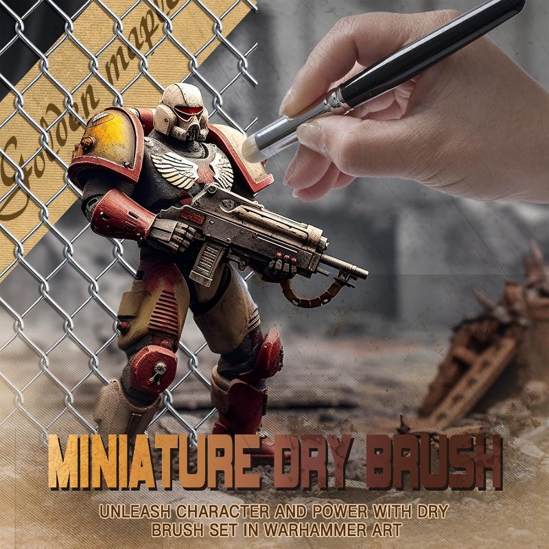 Golden Maple Miniature Paint Brushes Drybrush-10pcs Micro Detail Paint Brush Set, Small Fine Detail Brushes for Acrylic, Watercolors & Paint by Number, Citadel, Figurine, 40k - Image 2