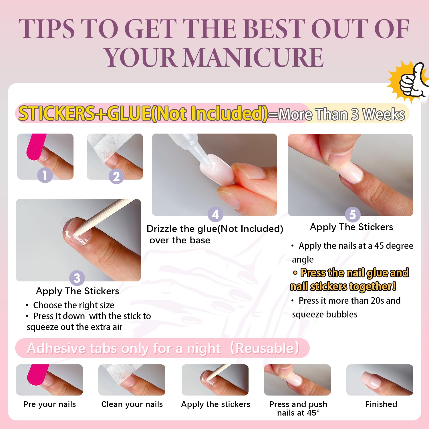 Gradient Pink Ombre Press-On Nails, 24PCS Long Coffin Style for Women - Image 8