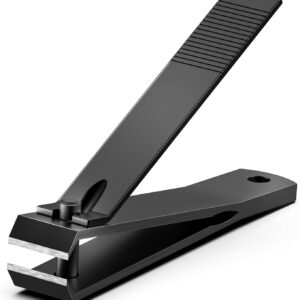 Heavy Duty Stainless Steel Nail Clippers for Thick Toenails - Black