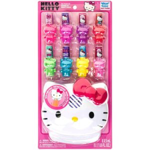 Hello Kitty Nail Polish Set for Kids, 8 Non-Toxic Peel-Off Shades with Dryer