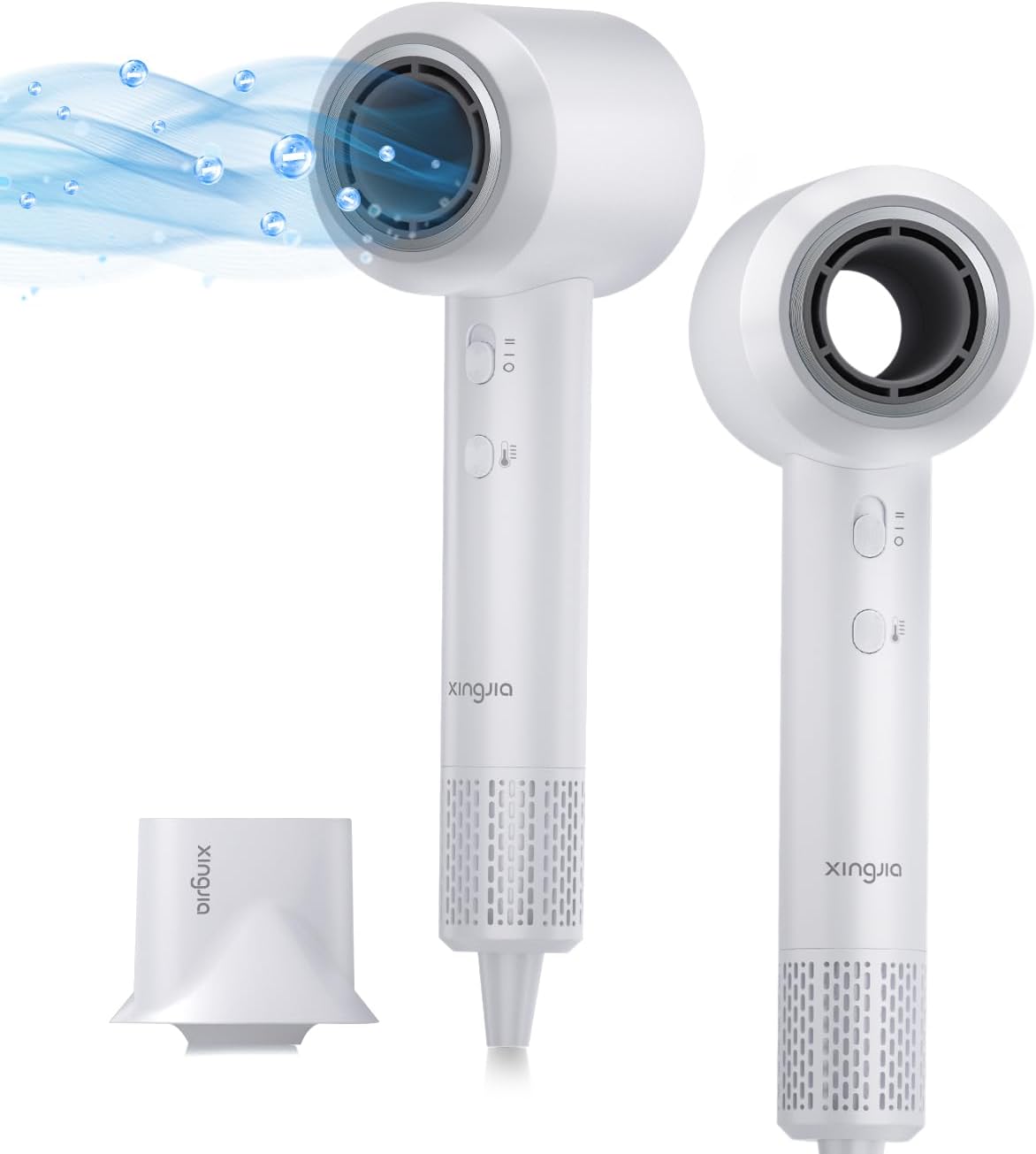 High Speed Ionic Hair Dryer, 1500W, Fast Dry with 110,000RPM High-Speed Brushless Motor, 600M Negative Ions, Blow Dryer Without Heat Damage, Low Noise with Magnetic Nozzle