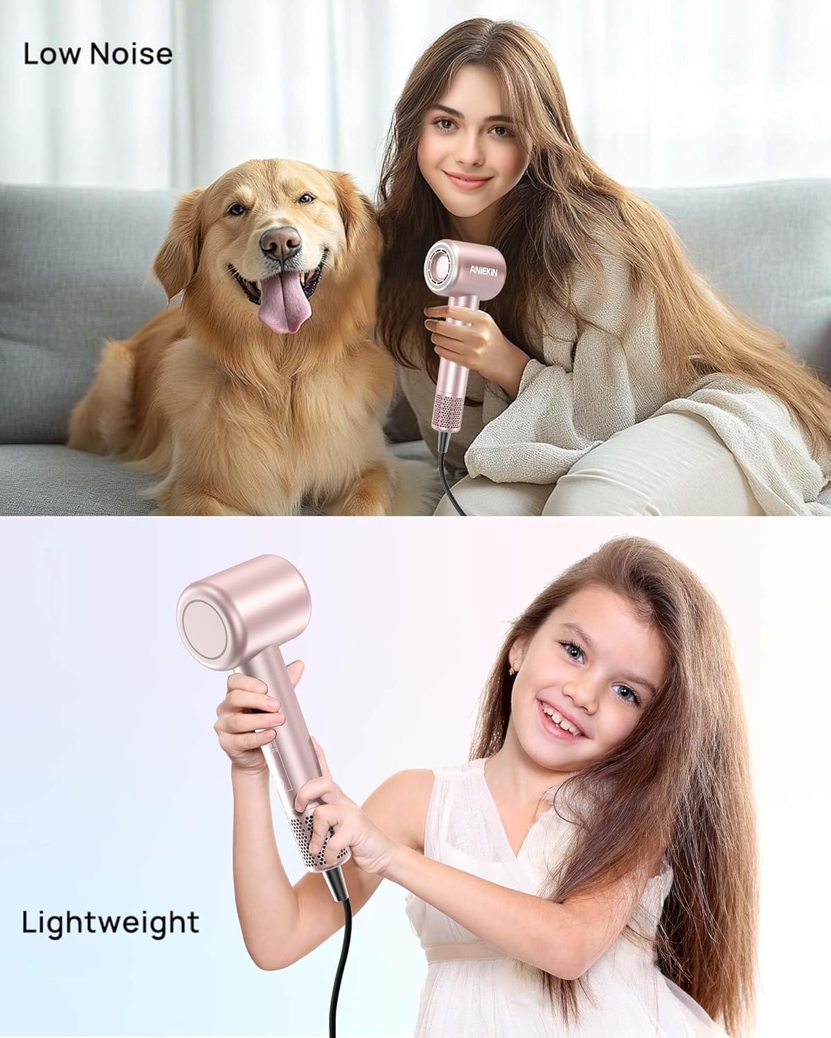 High-Speed Ionic Hair Dryer with Brushless Motor, Quiet, Compact, Magnetic Diffuser - Image 6