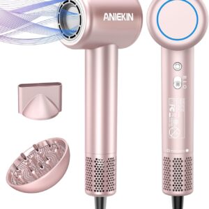 High-Speed Ionic Hair Dryer with Brushless Motor, Quiet, Compact, Magnetic Diffuser
